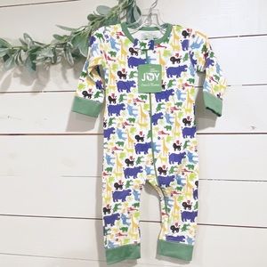 NWT! Sweet Peanut Footless One Piece Animal Safari